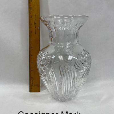 Large Cut Crystal Vase for Full Bouquet 10" tall very heavy!