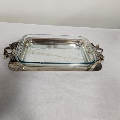 Godinger Silver plated Buffet Server With Glass Marinex Casserole Dish