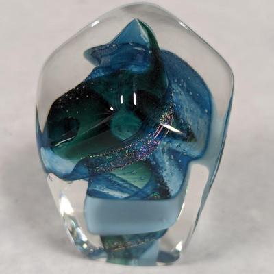 GES Glass Eye Studio Art Paperweight Signed