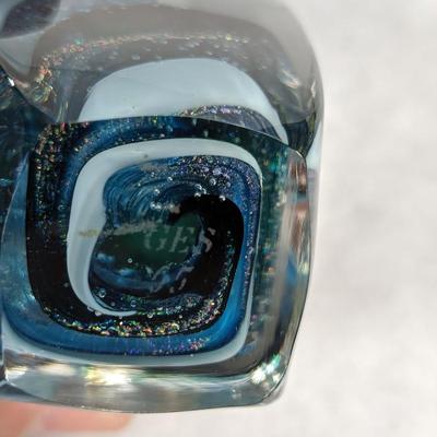 GES Glass Eye Studio Art Paperweight Signed