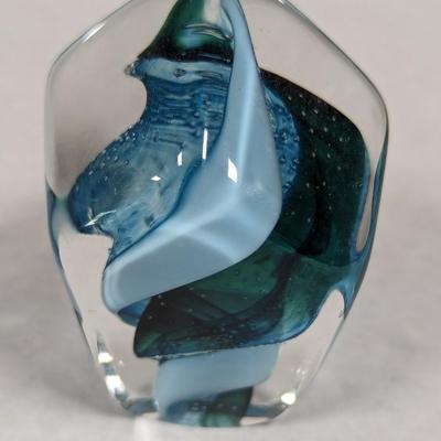 GES Glass Eye Studio Art Paperweight Signed
