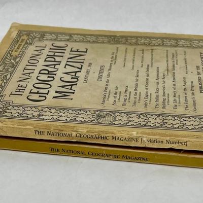 Antique January 1918 & August 1930 NATIONAL GEOGRAPHIC MAGAZINES