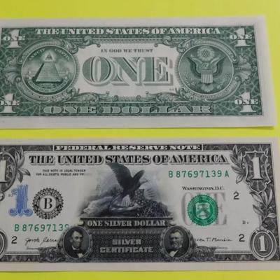 1899 Black Eagle U.S. $1 One-Dollar Silver Certificate Small Bill