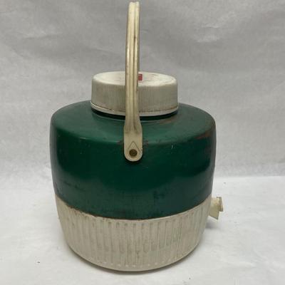 Coleman Vintage Green & White 1 Gallon Water Cooler Jug With Cup