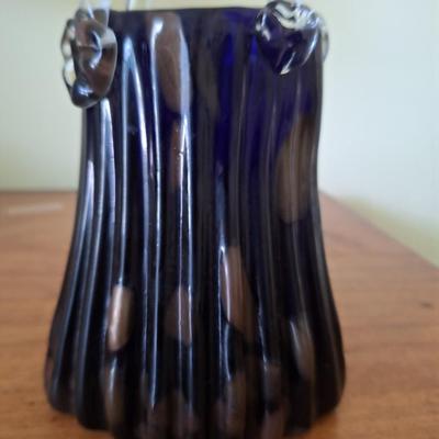 blue glass purse