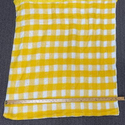 Yellow & White Check Blanket 70" x 60"