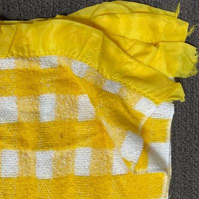 Yellow & White Check Blanket 70" x 60"