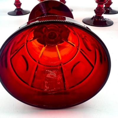 Ruby Red Stem Glasses