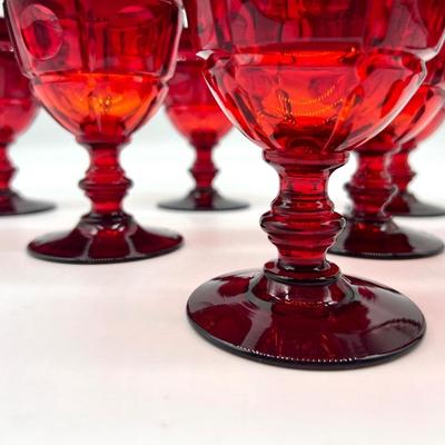 Ruby Red Stem Glasses