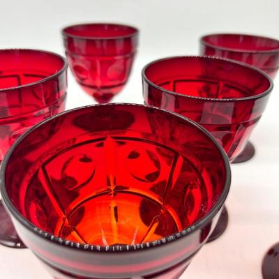 Ruby Red Stem Glasses
