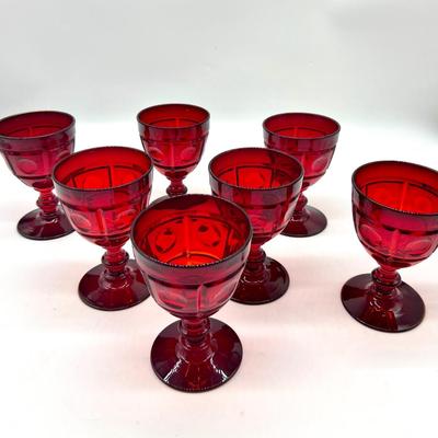 Ruby Red Stem Glasses