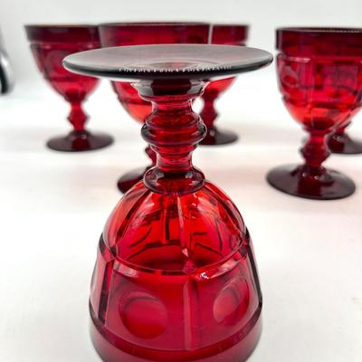 Ruby Red Stem Glasses