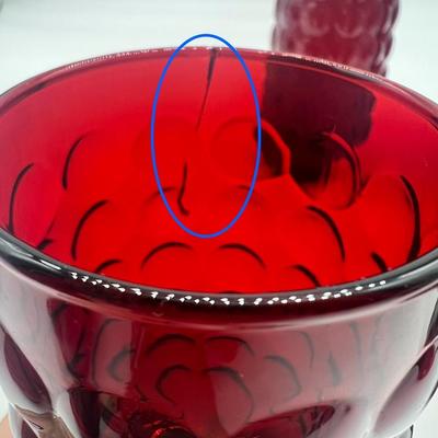 Anchor Hocking Royal Red Ruby Bubble Glass Glasses