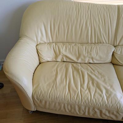 Rubins (Nurista) Butter Colored Art Deco Leather Couch