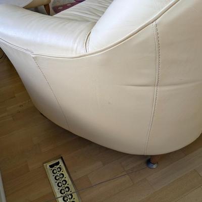 Rubins (Nurista) Butter Colored Art Deco Leather Couch