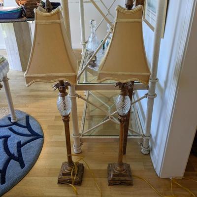 Vintage Gim Metal Bisque Table Lamp Pineapple Accent