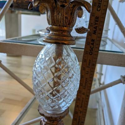 Vintage Gim Metal Bisque Table Lamp Pineapple Accent