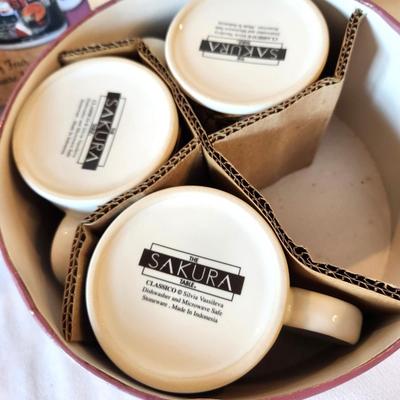 Lot #58 Box of 4 Sakura Stoneware Mugs