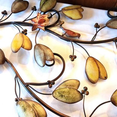 Lot #59 Large Contemporary Metal Wall Decoration - foliate design