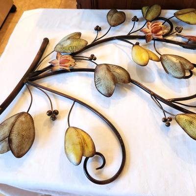 Lot #59 Large Contemporary Metal Wall Decoration - foliate design