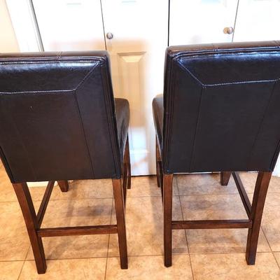 Lot #65 Set of 2 "Pleather" Bar Stools - good condition