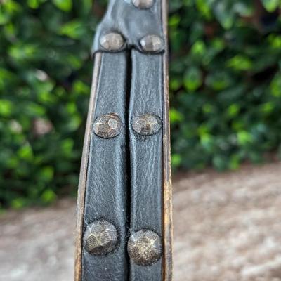 Vintage Fireplace Bellows Works Wood Leather Metal Coat of Arms