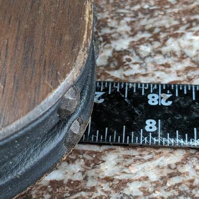 Vintage Fireplace Bellows Works Wood Leather Metal Coat of Arms