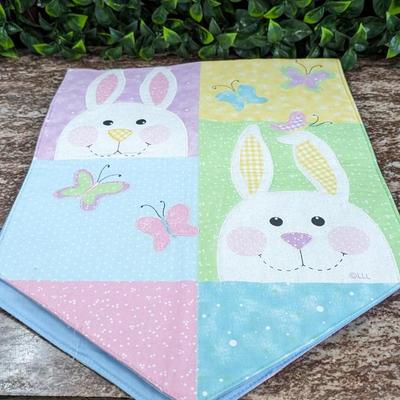 Bunny Rabbit Butterfly Table Runner Easter Spring Pastel
