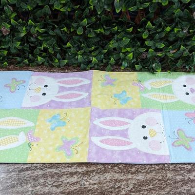 Bunny Rabbit Butterfly Table Runner Easter Spring Pastel