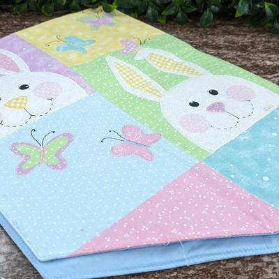 Bunny Rabbit Butterfly Table Runner Easter Spring Pastel