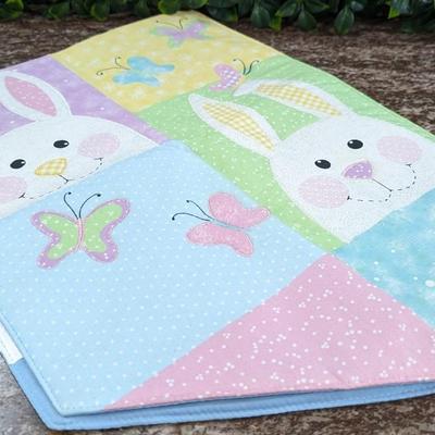 Bunny Rabbit Butterfly Table Runner Easter Spring Pastel