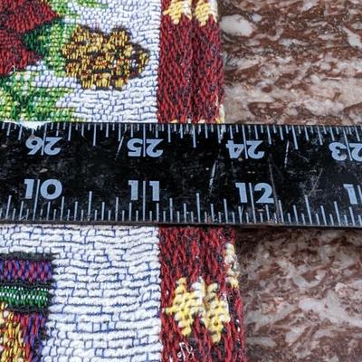 Set of 4 Vintage Santa Placemats Christmas Cloth Poinsettia