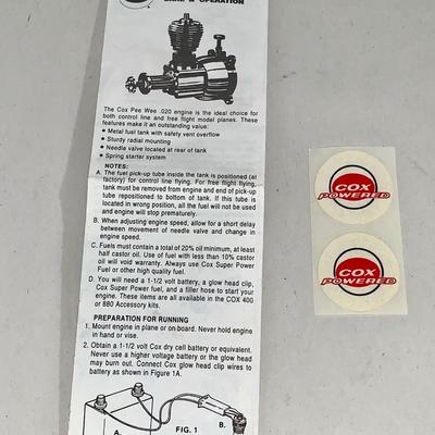 Cox PEE WEE .020 RC Airplane Engine MIB