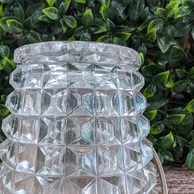 Vintage Cut Glass Crystal Ice Bucket with Silverplate Rim and Handle