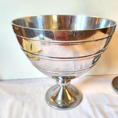 Lot #66 Lot of 2 Pewter Style Vases