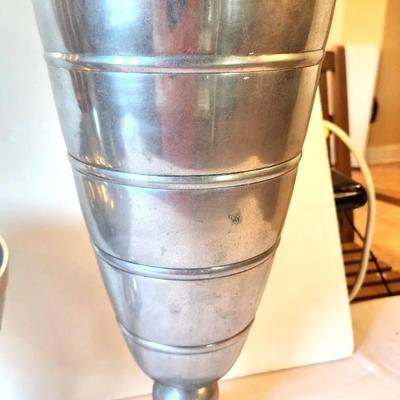 Lot #66 Lot of 2 Pewter Style Vases