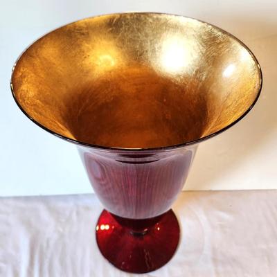 Lot #71 Decorator Glass Trumpet Style Vase