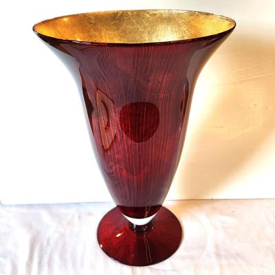 Lot #71 Decorator Glass Trumpet Style Vase