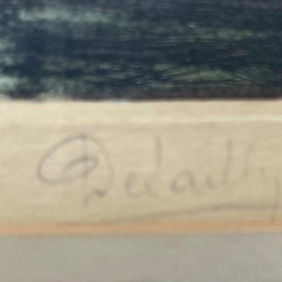 Framed Vintage Color Etching Prints of Castle of Valencay and Chateau d'atay-le-Rideau