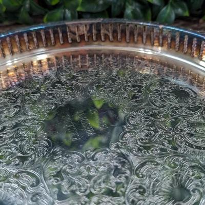 Vintage Leonard Serving Plate Dish Silverplated Engraved