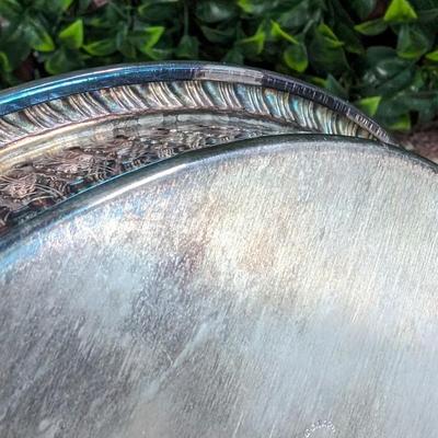 Vintage Leonard Serving Plate Dish Silverplated Engraved