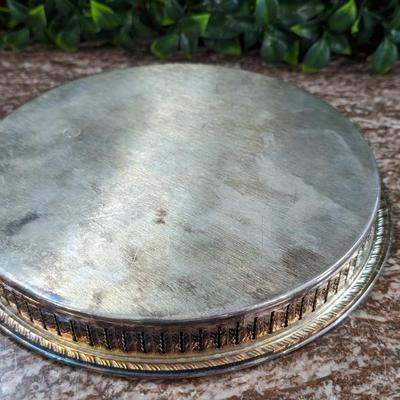 Vintage Leonard Serving Plate Dish Silverplated Engraved