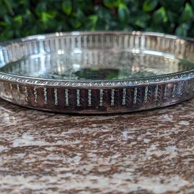 Vintage Leonard Serving Plate Dish Silverplated Engraved
