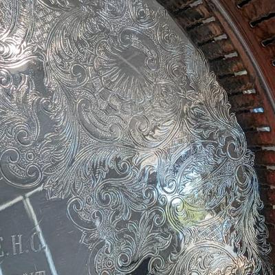 Vintage Leonard Serving Plate Dish Silverplated Engraved