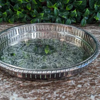 Vintage Leonard Serving Plate Dish Silverplated Engraved