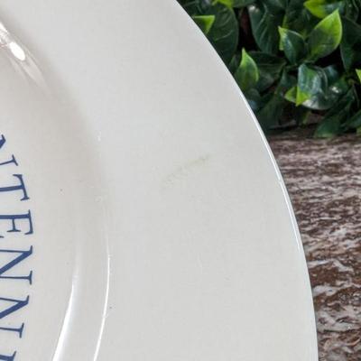 Vintage 1976 Bicentennial Ceramic Plate Bell Flags