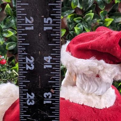Large Santa Christmas Display Handmade 2003 with Wooden Cardinal Wagon Carrying Toy Bag