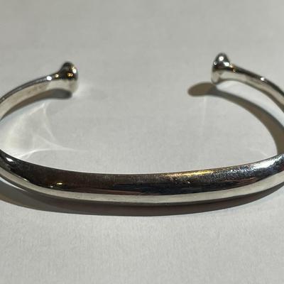 Vintage Scarce Ralph Lauren Solid Sterling Silver Cuff Bracelet in VG Preowned Condition. Standard Size for a 7" Wrist.