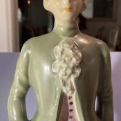 Mid-Century Colonial Gent Ceramic Hand Painted Figurine 16.5" Tall in VG Preowned Condition.