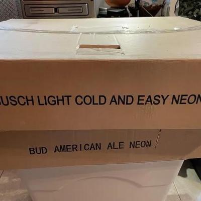 Budweiser American Ale Neon Beer Sign 18" x 30" New in Original Box Preowned from an Estate.